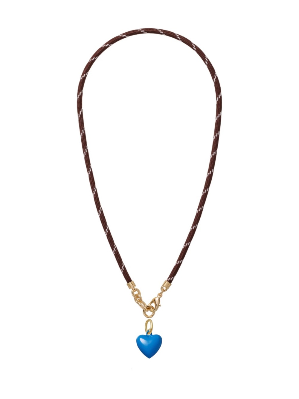 Roxanne Assoulin The Happy Cord
Charm Necklace Brown Cord Blue Charm